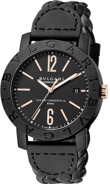 Bvlgari watch clearance black and gold