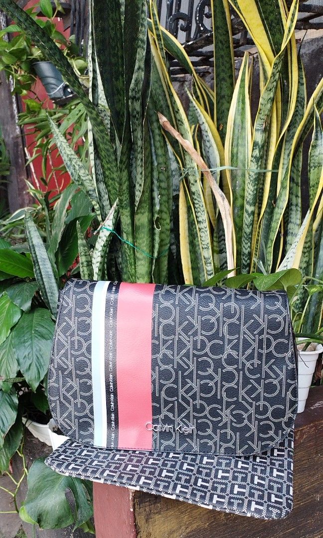 CAlvin Klein PVC monogram Sling, Women's Fashion, Bags & Wallets, Cross ...