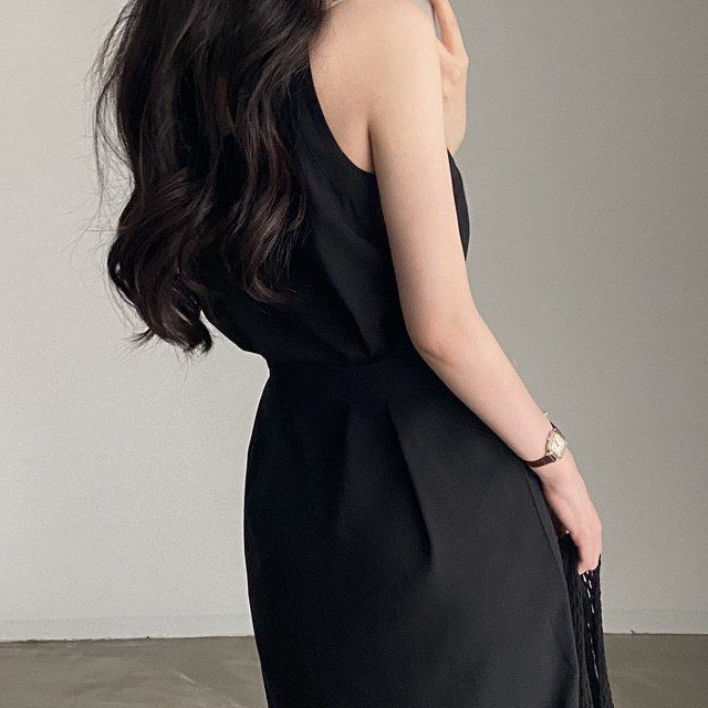 black casual formal dress
