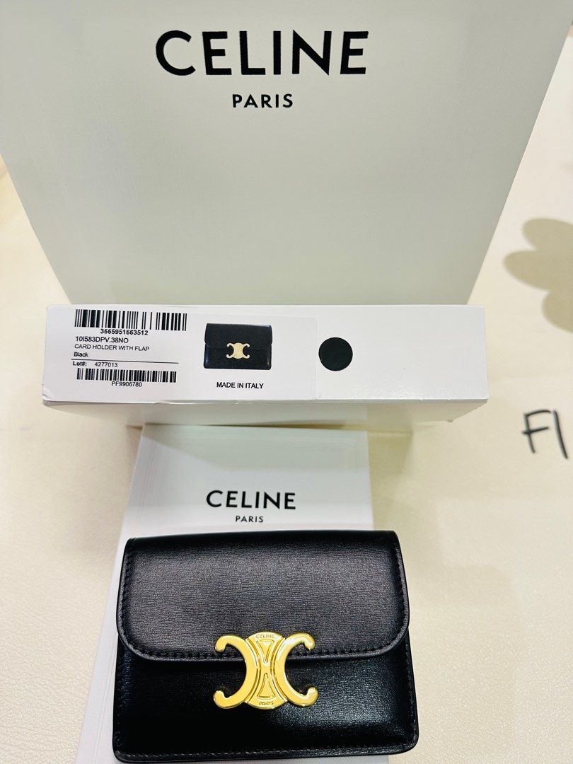 Celine Card Holder Triomphe In Shiny Calfskin, Luxury, Bags & Wallets ...