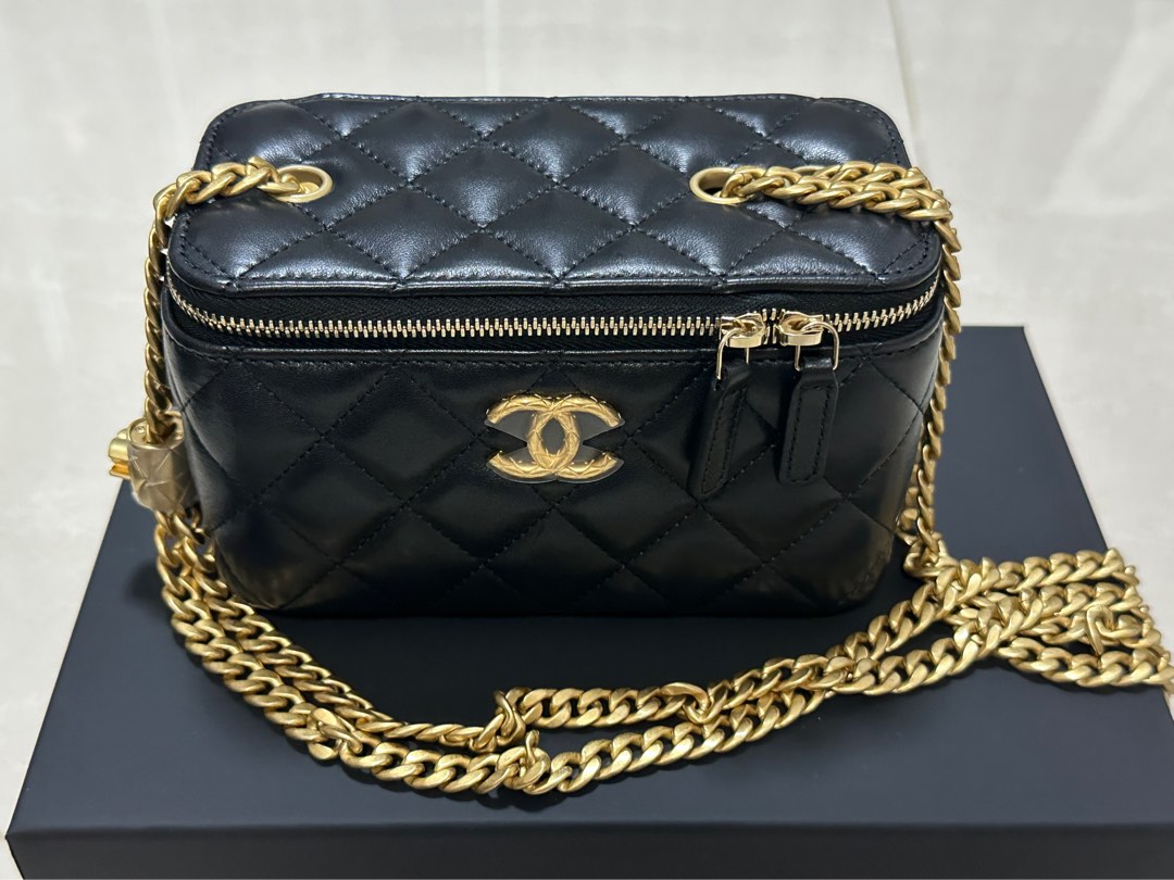 Chanel So Black Chevron Jumbo Double Flap Bag  Worlds Best