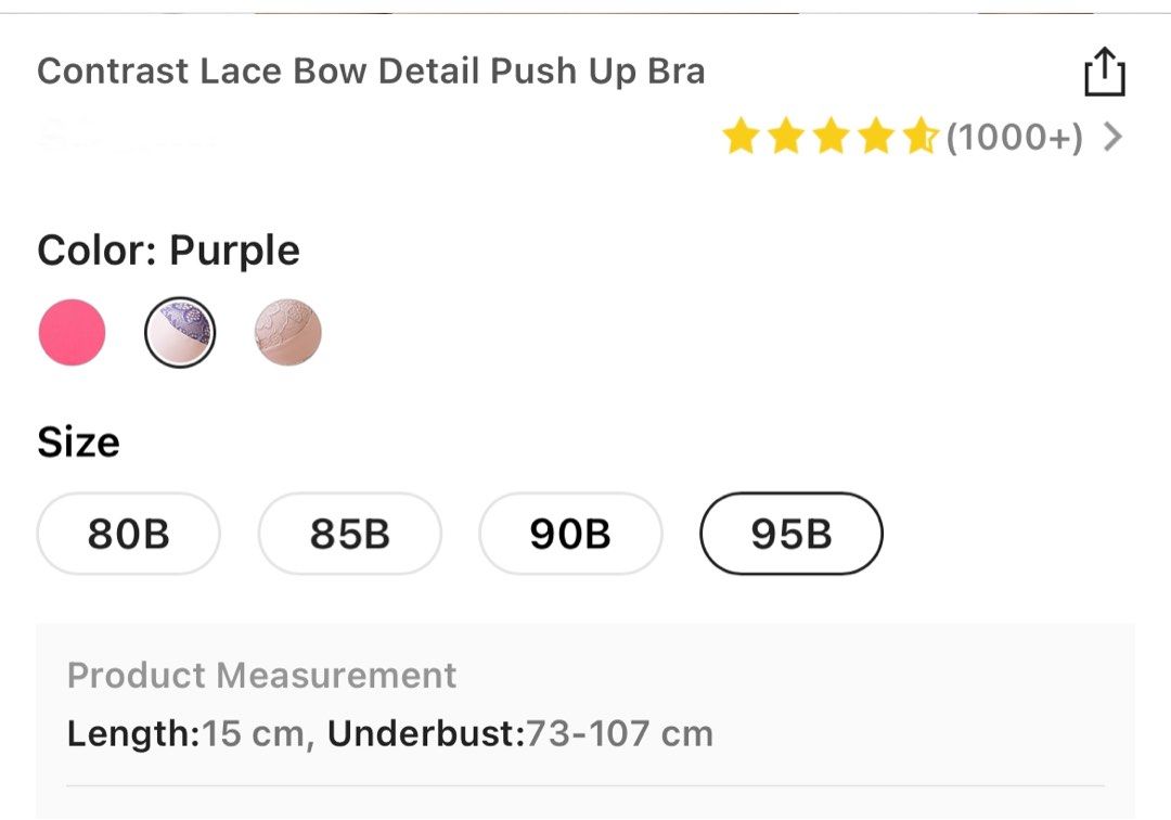 Contrast Lace Bow Detail Push Up Bra