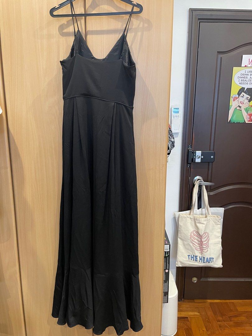 blue dress for baby girl Black V-Neck Maxi Dress with Dolman Sleeves