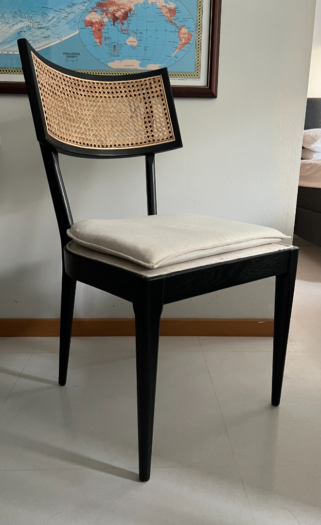 Crate and Barrel Libby cane dining chair x 1, Furniture & Home Living