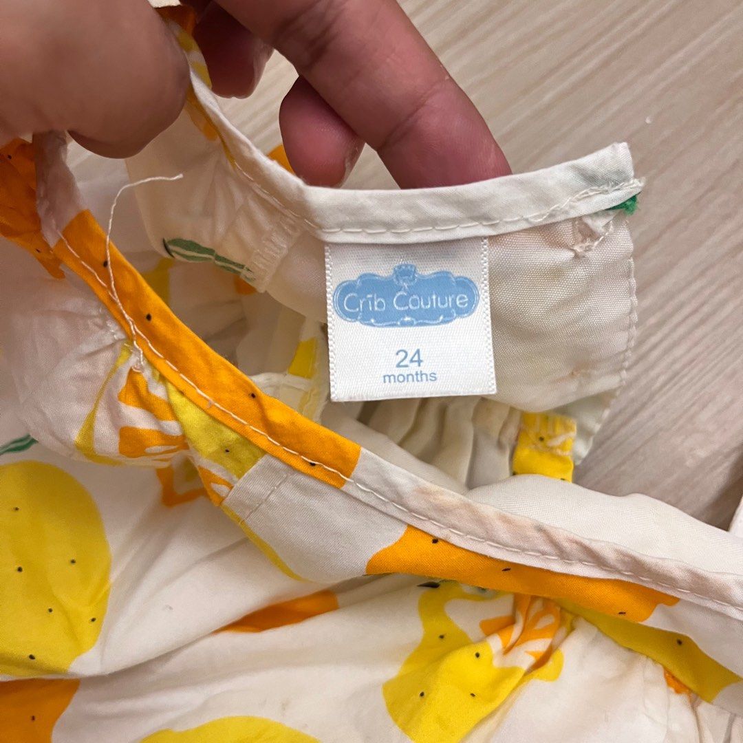 Crib Couture Orange Lemon Dress (Category: Babies & Kids Fashion) located in Mandaluyong City. Submitted by bellavip (Listing ID 1209101499, Image 2). Description: .