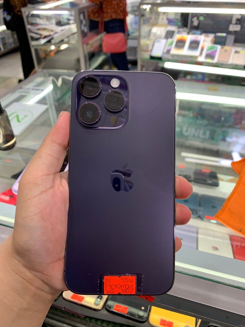DEEP PURPLE IPHONE 14 PRO MAX 256GB FACTORY UNLOCKED 100 BATTHEALTH NO