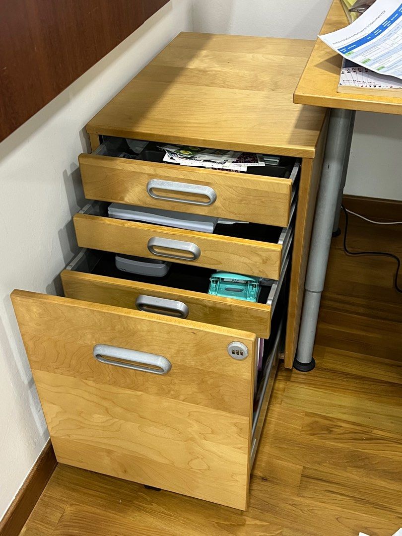 Desk pedestal with drawers and filing, Furniture & Home Living