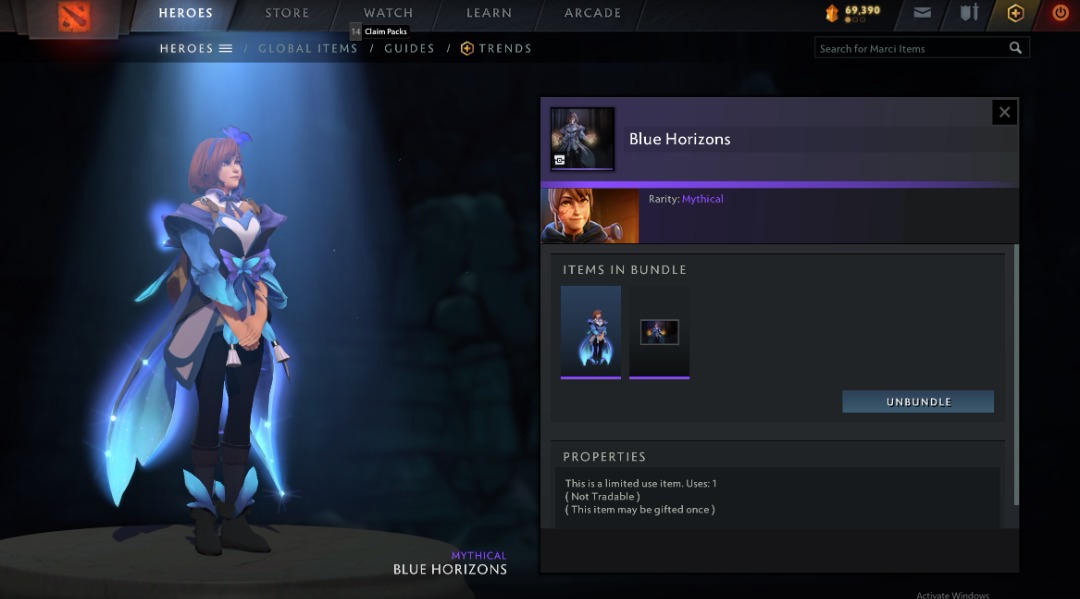 Dota 2 Collectors Cache Marci Blue Horizons, Video Gaming, Gaming