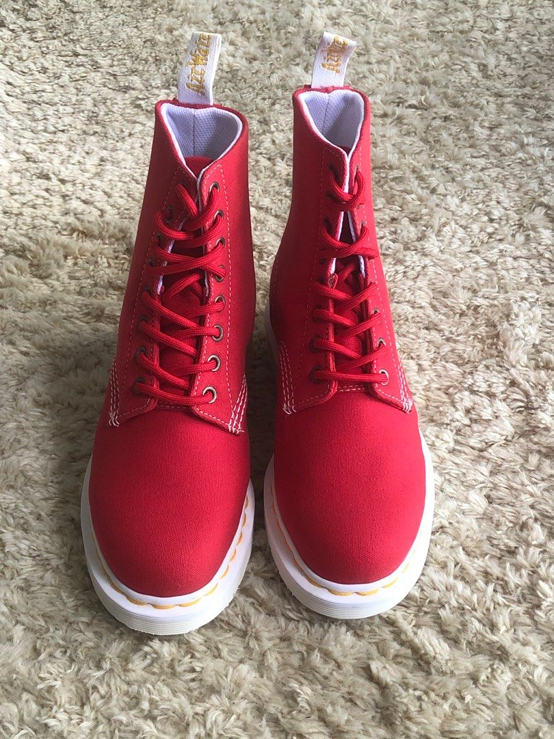 Red canvas doc martens outlet