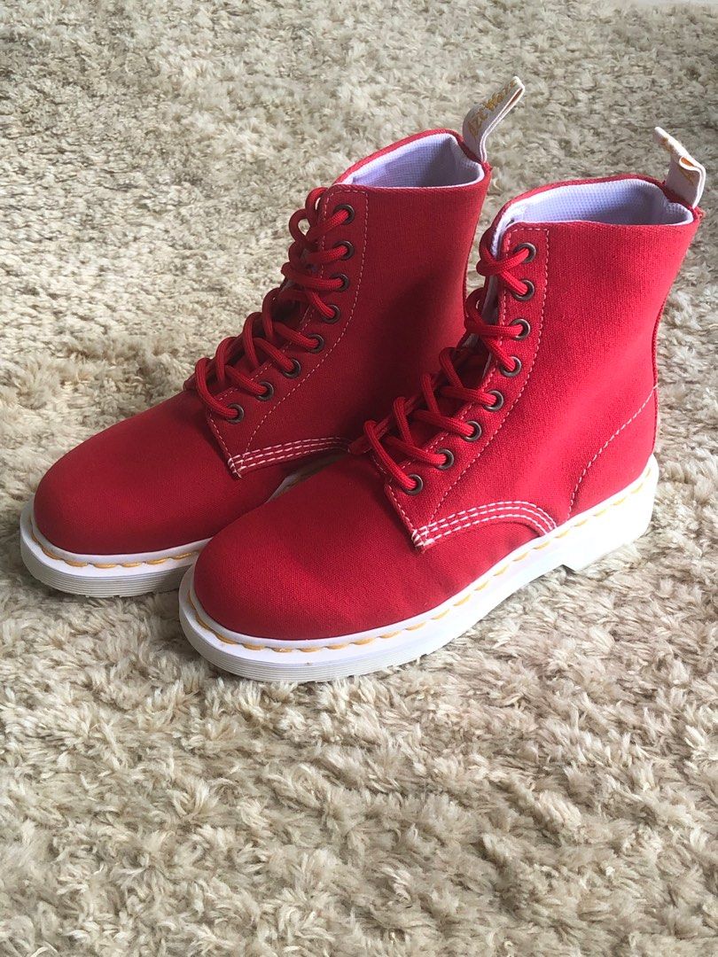 Red canvas doc martens outlet