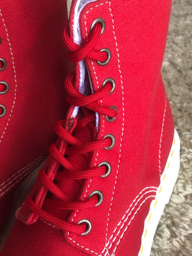 Red canvas hotsell doc martens