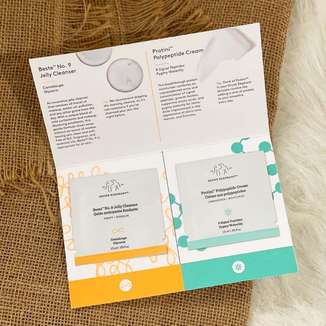 DRUNK ELEPHANT sample card kit, Beauty & Personal Care, Face, Face Care