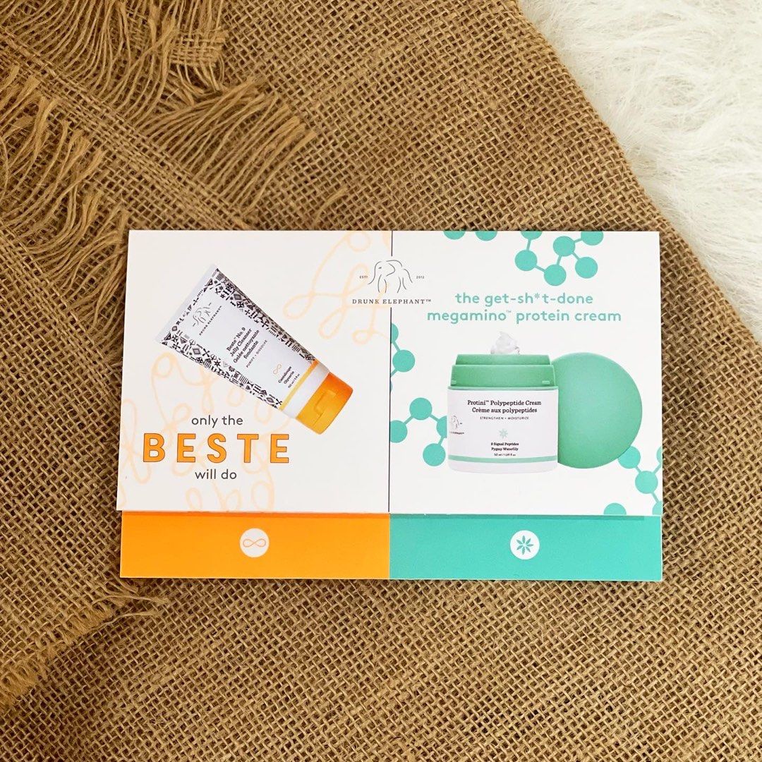 DRUNK ELEPHANT sample card kit, Beauty & Personal Care, Face, Face Care