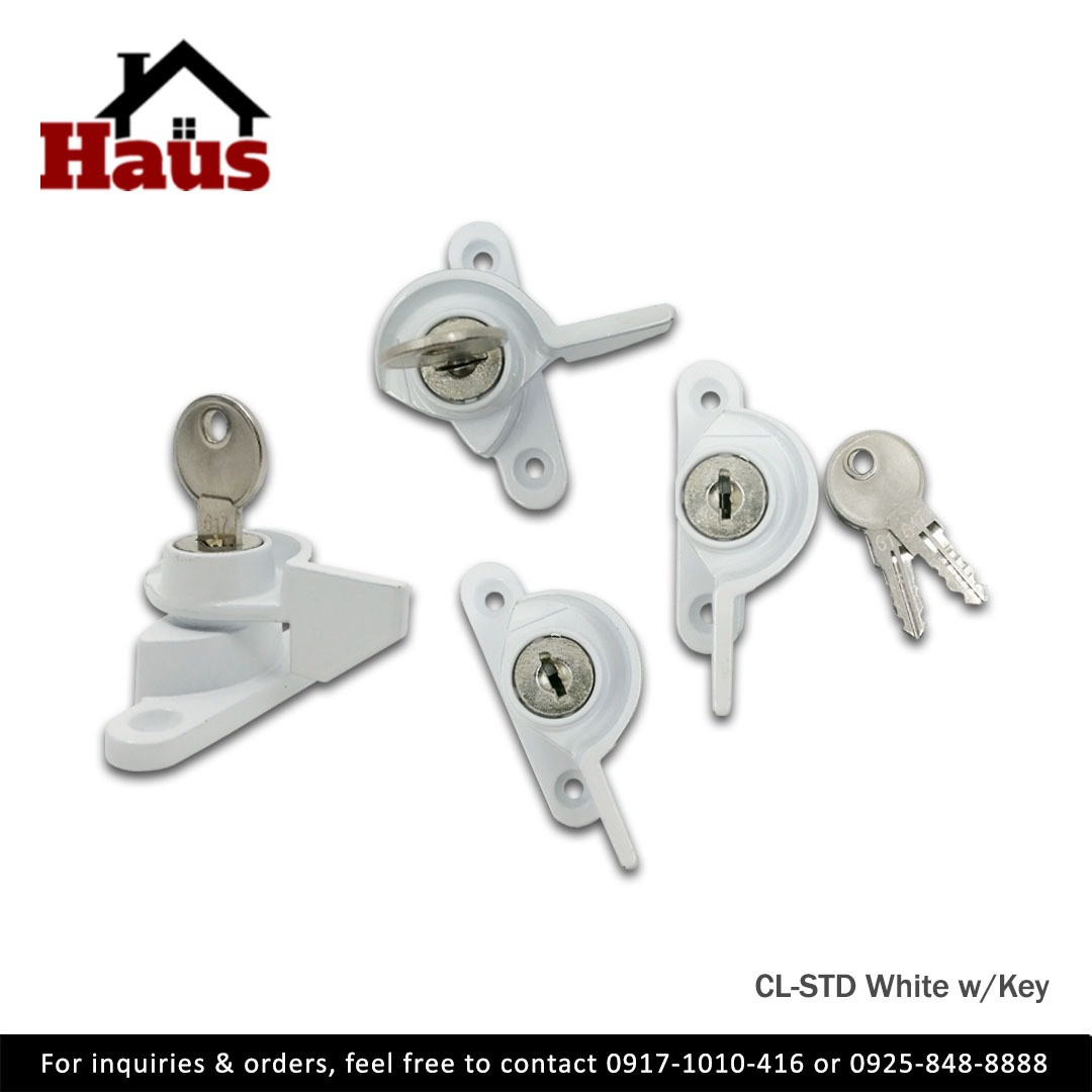 Durable Half moon Lock Crescent lock for Window CLSTD with Key (White