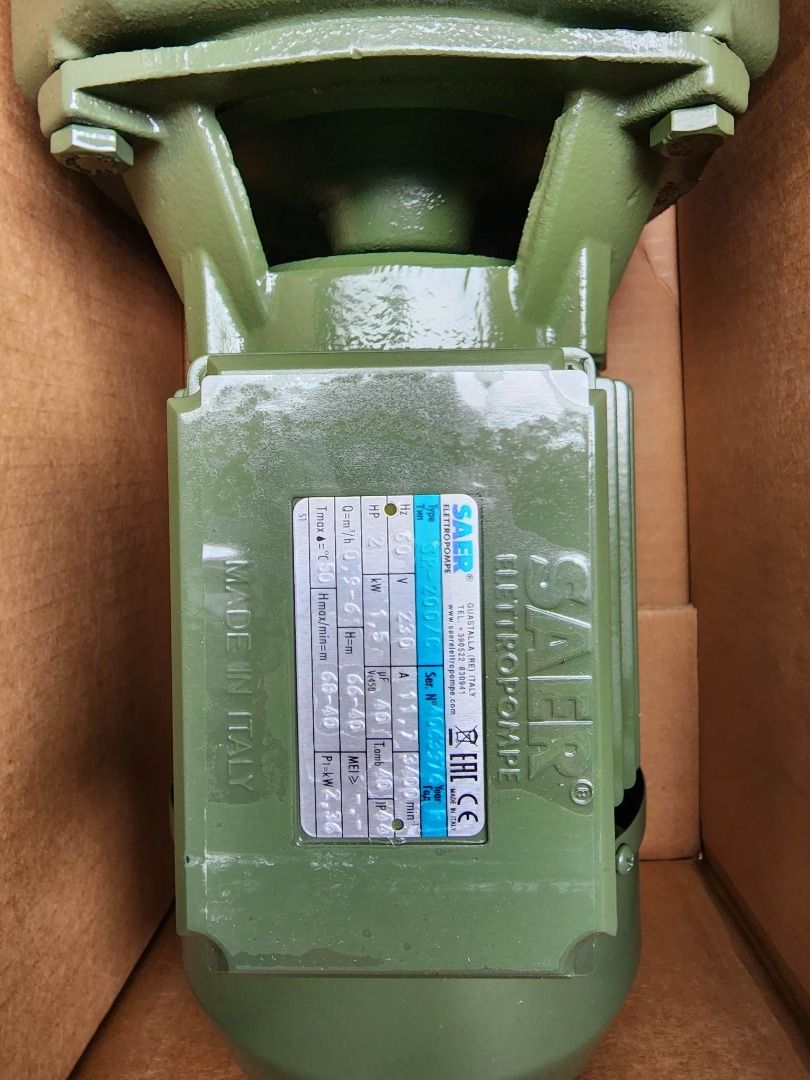 Electric Water Pump (Category: Construction Tools & Equipment) located in Manila. Submitted by 09150361920ronvillaflor (Listing ID 1209091789, Image 2). Description: Electric Water Pump Specs: 2HP Single Phase Brand: Saer made in Italy Price: 25,902.00 Welcome to "Takezo Industrial Supply" For inquiries GLOBE:📞 ☎ 0915-036-1920 VIBER:📞 ☎ 0915-036-1920 Email me@ 📫 📑 r-o-n-.-t-a-k-e-z-o-i-n-d-u-s-t-r-i-a-l-@-g-m-a-i-l-.-c-o-m Check my Carousell:
