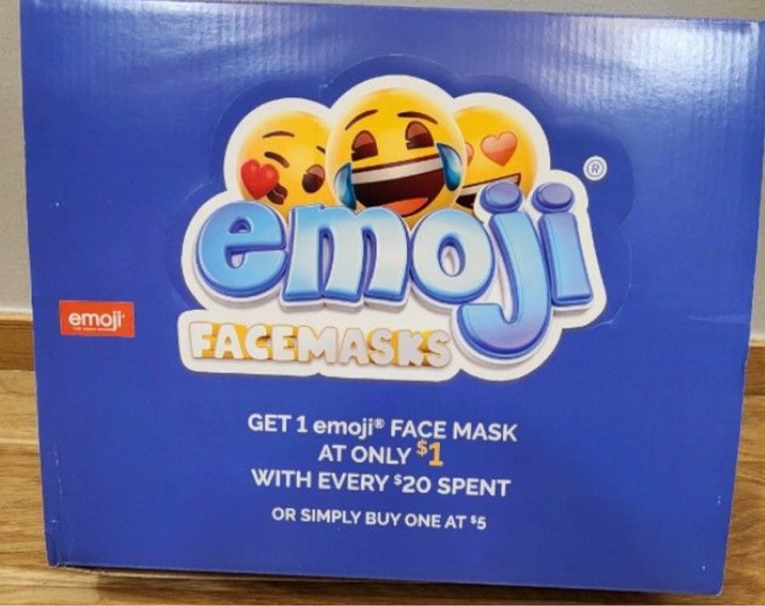 Emoji face masks (50 pcs in box), Health & Nutrition, Face Masks & Face
