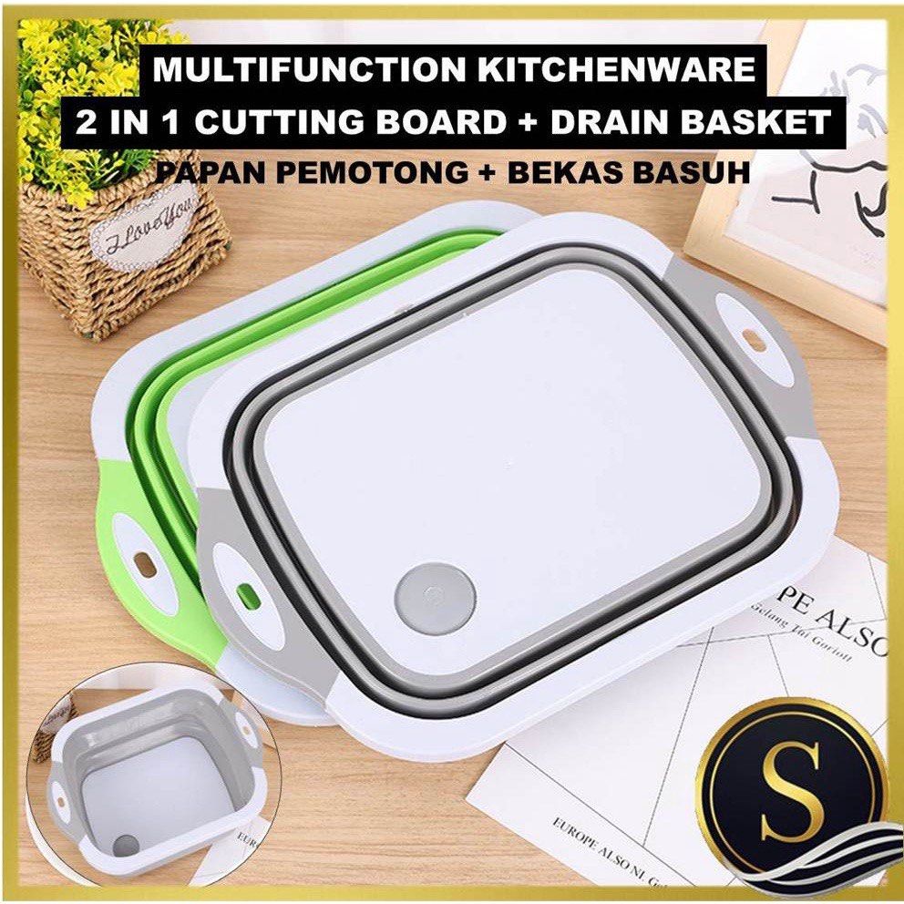 HXAZGSJA 2-in-1 Chopping Board Kitchen Drain Sliding Cutting