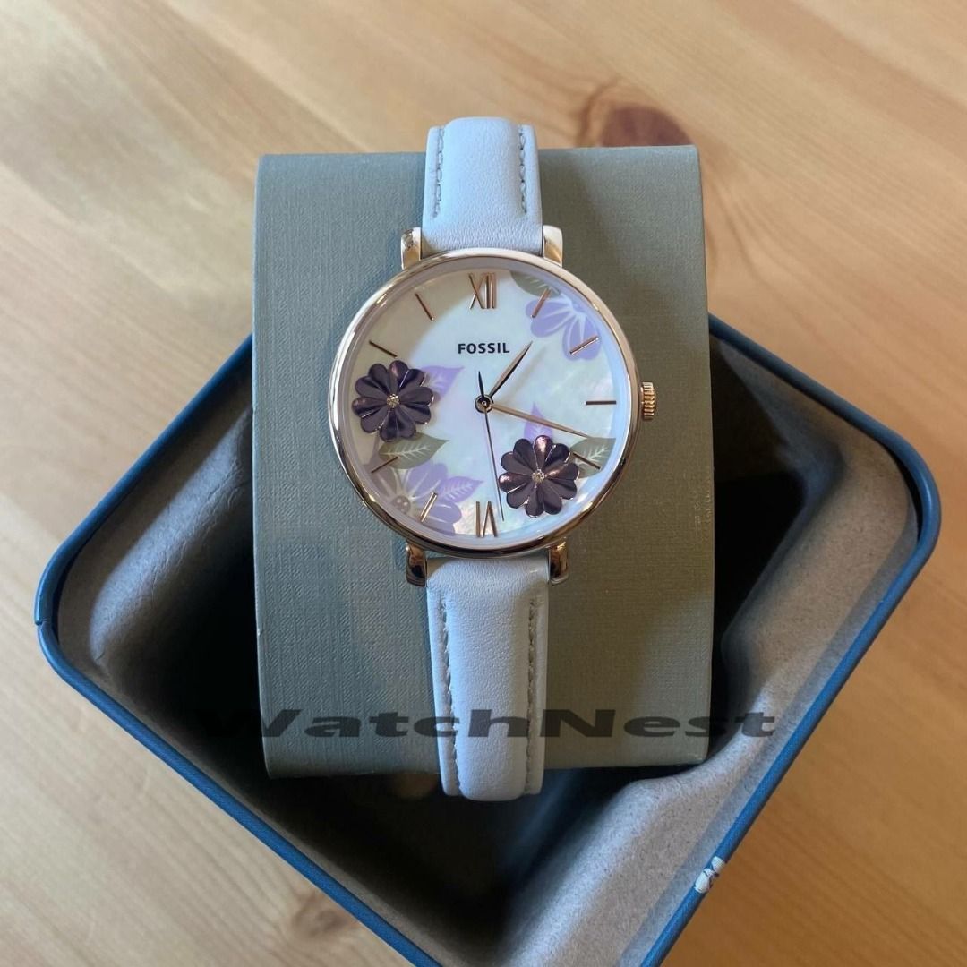 Fossil Original Women s Quartz Jacqueline Three Hand Grey Leather Watch 36MM ES4672 Luxury Watches on Carousell