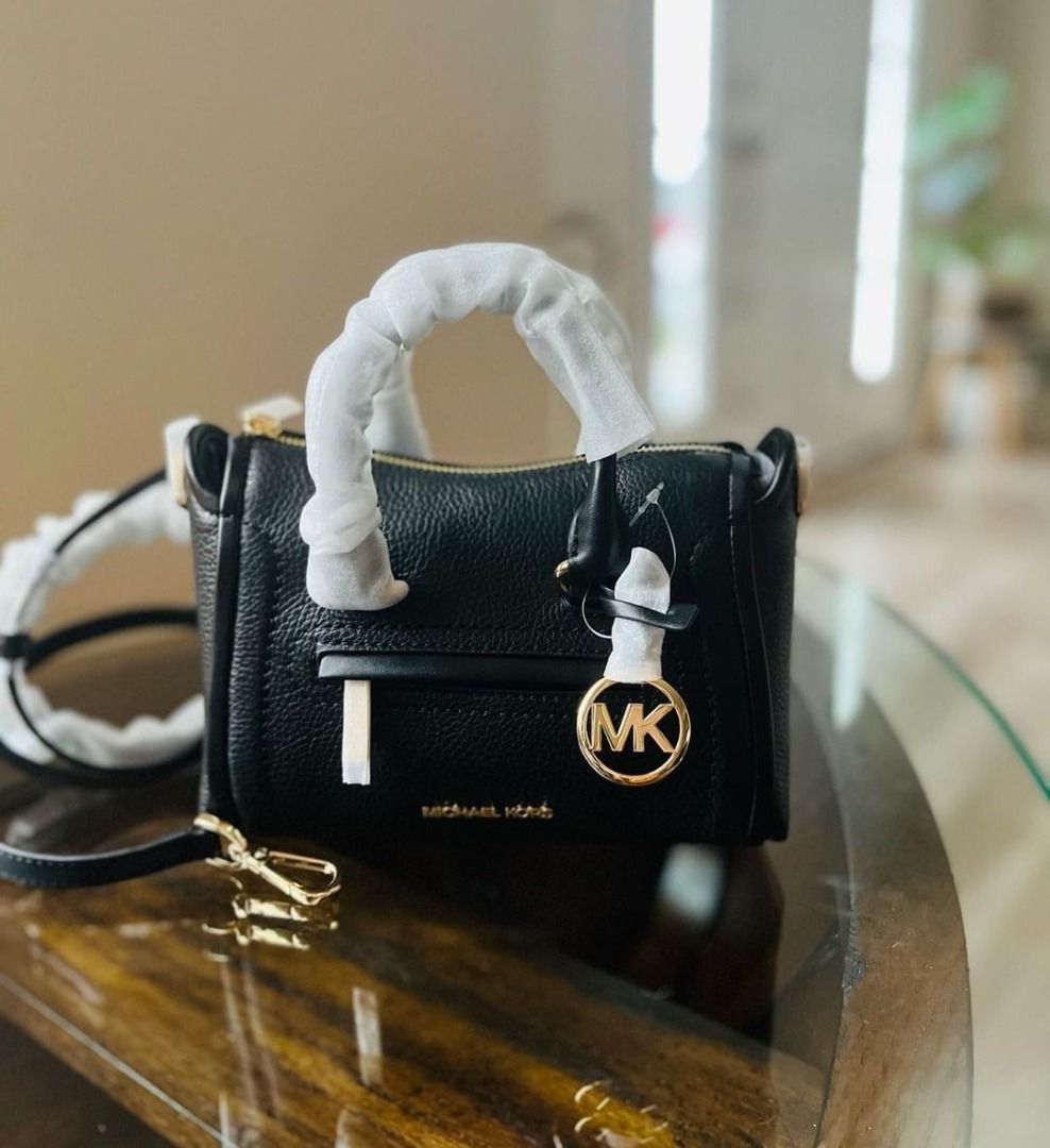 Michael Kors Black Leather Extra Small Carine Satchel Michael Kors