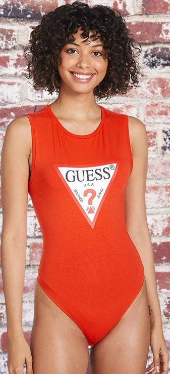 Guess red bodysuit store