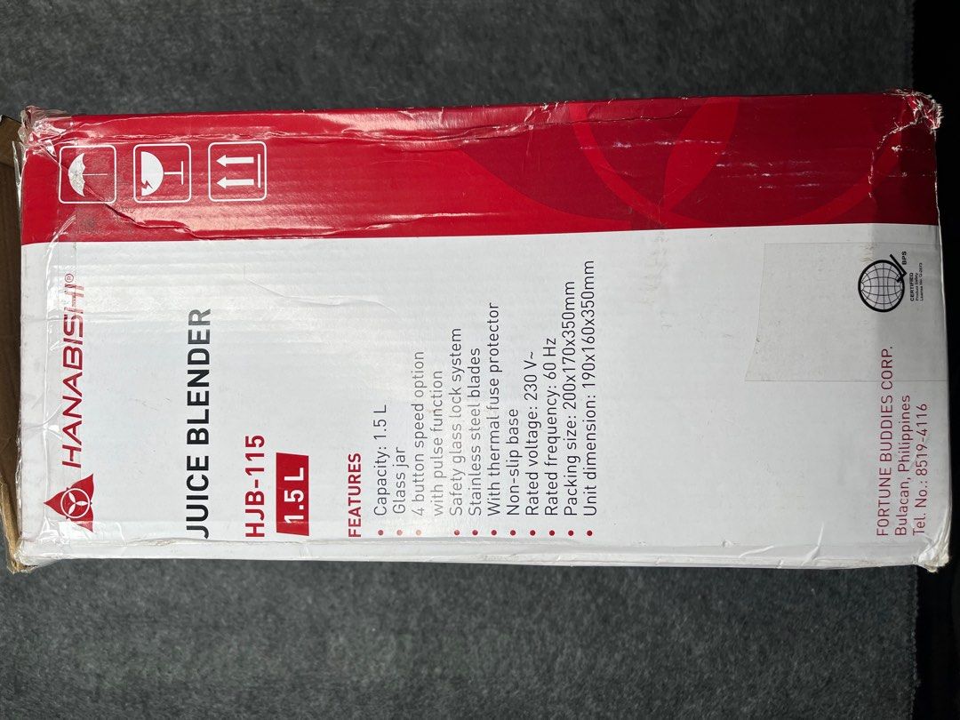 Hanabishi Juice Blender HJB115, TV & Home Appliances, Kitchen