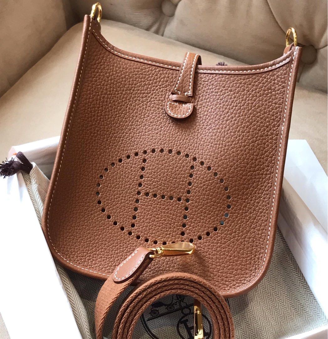Hermes Mini Evelyne Cuivre Clemence Phw U stamp, Luxury, Bags & Wallets on  Carousell