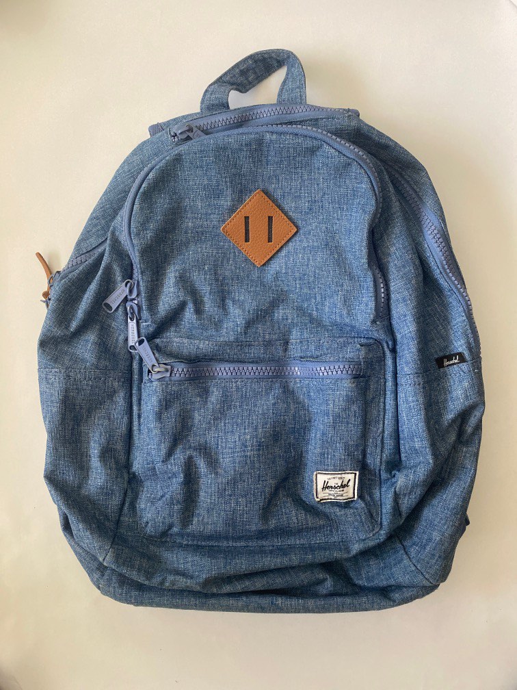 Herschel denim backpack school travel bag spacious Women s Fashion Bags Wallets Backpacks on Carousell
