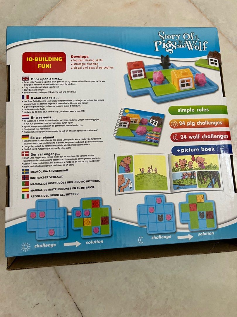 Smart Games Hide&Seek Board Games Three Little Piggies 48 Challenge with  Solution Games IQ Training Toys For Children