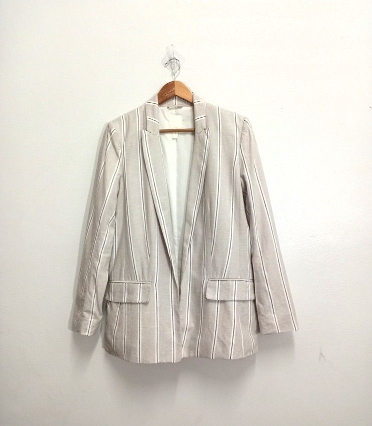 H&m linen hot sale jacket womens