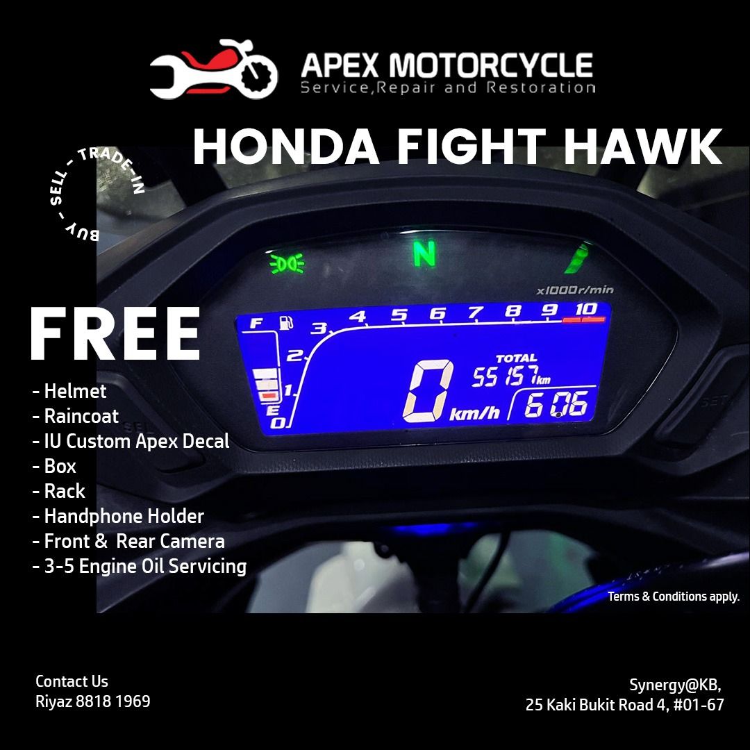 Honda CBF190X Fight Hawk (COE EXPIRY 11/2027), Motorcycles, Motorcycles ...