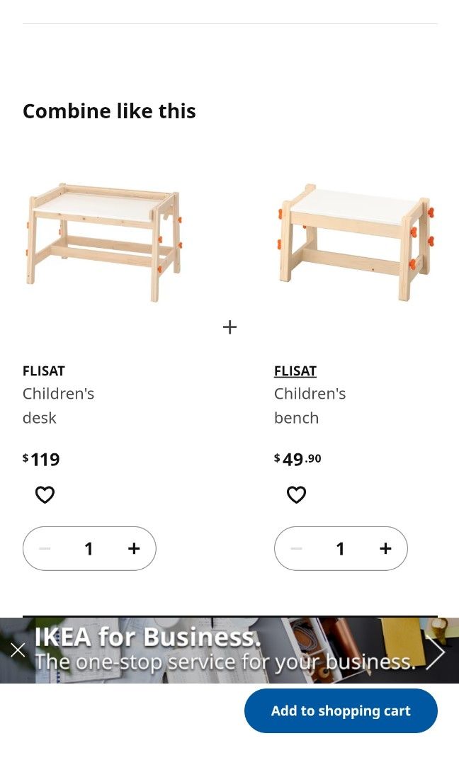 Ikea Flisat adjustable table and chair, Babies & Kids, Baby Nursery