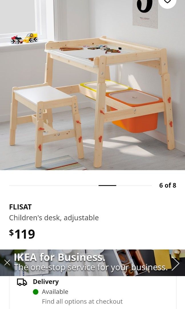 Ikea Flisat adjustable table and chair, Babies & Kids, Baby Nursery