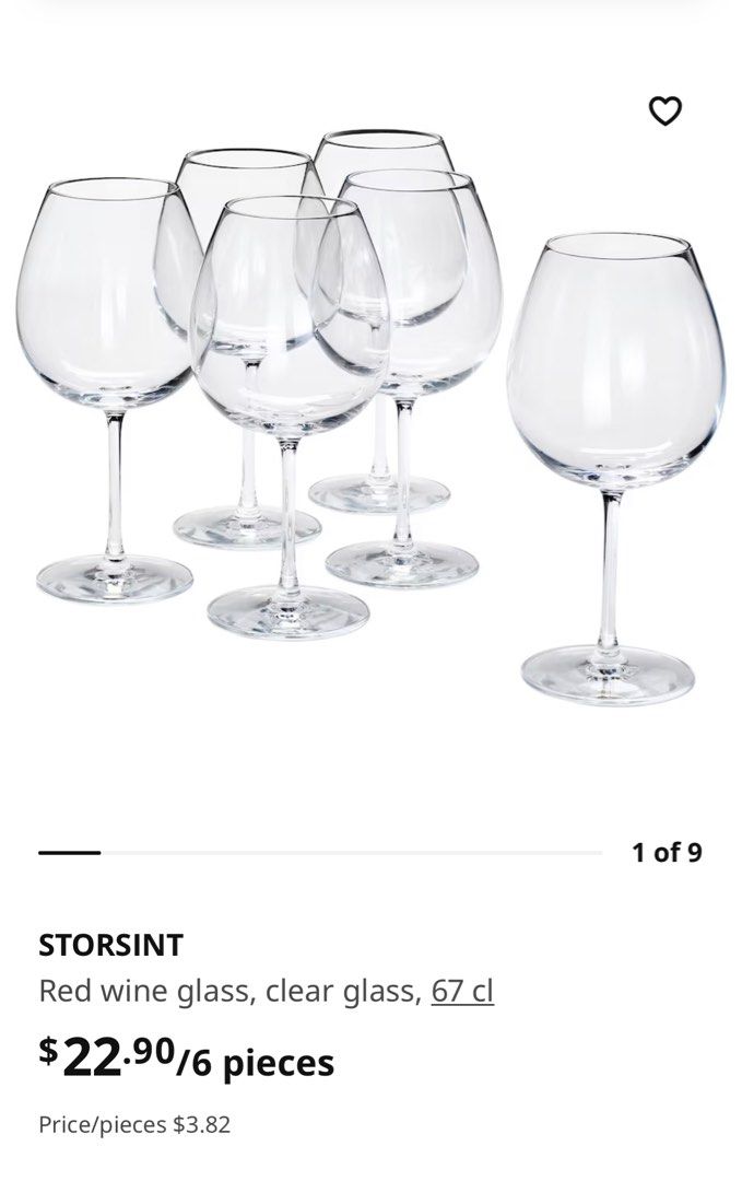 IKEA red wine glass, TV & Home Appliances, Kitchen Appliances, Wine