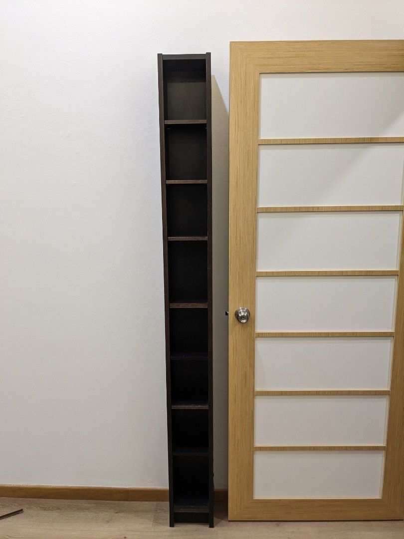 IKEA tall and narrow shelf in dark brown, Furniture & Home Living