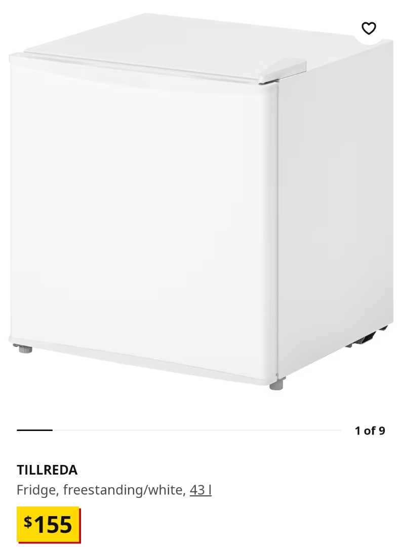 IKEA TILLREDA MINI REFRIGERATOR 43l, TV & Home Appliances, Kitchen