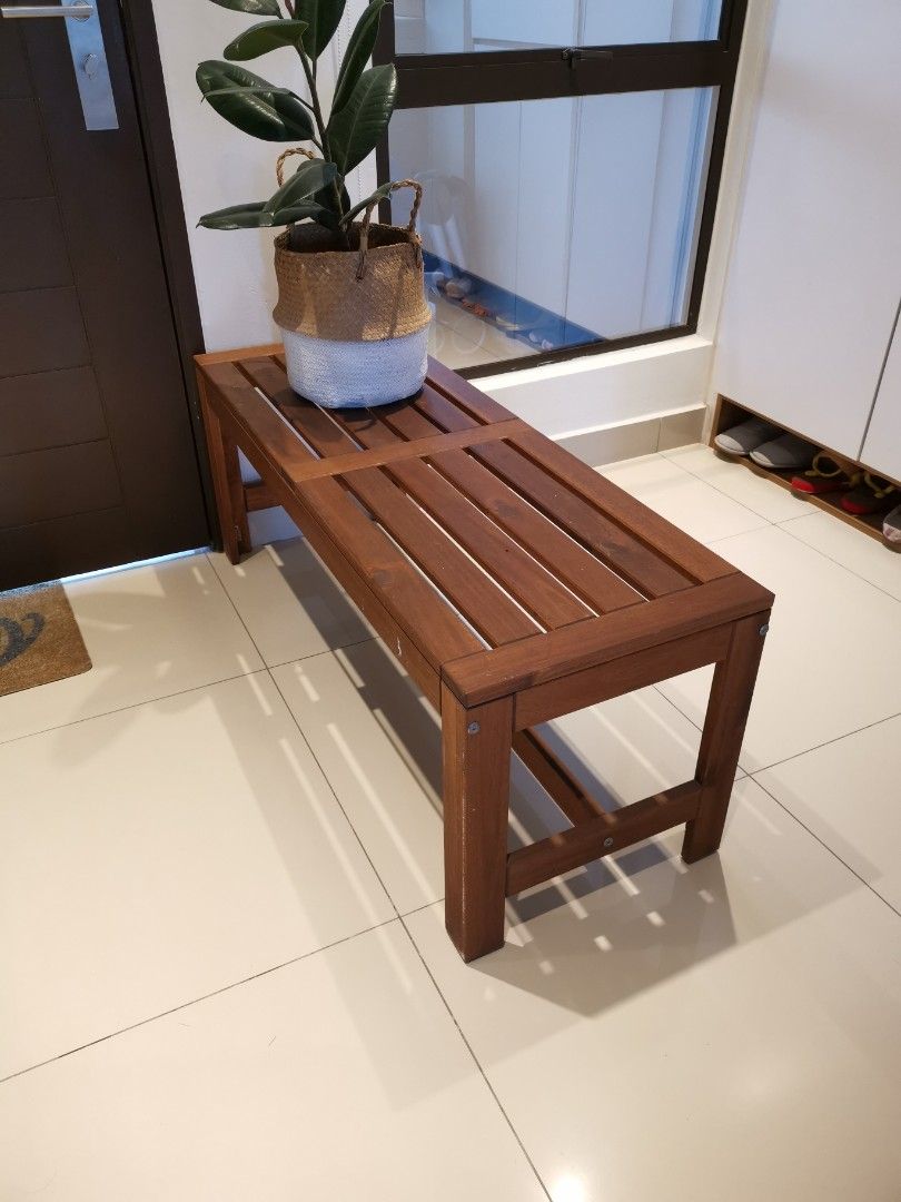 Ikea wooden outdoor bench, Furniture & Home Living, Outdoor Furniture