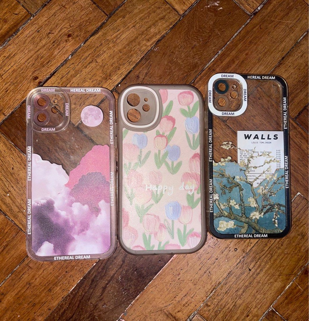iphone 11 case bundle (Category: Cases & Sleeves) located in Angeles City. Submitted by meenshopsss (Listing ID 1209177687, Image 1). Description: all except the tulips case have never been used.