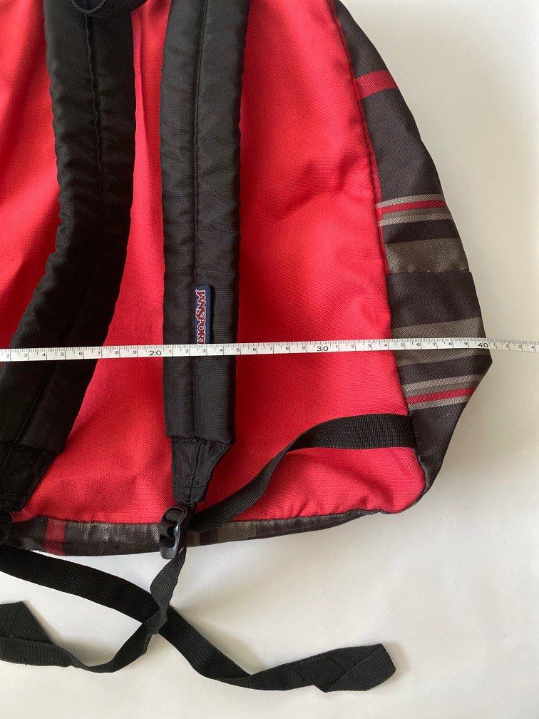 Jansport backpack checkered brown red school travel work bag medium