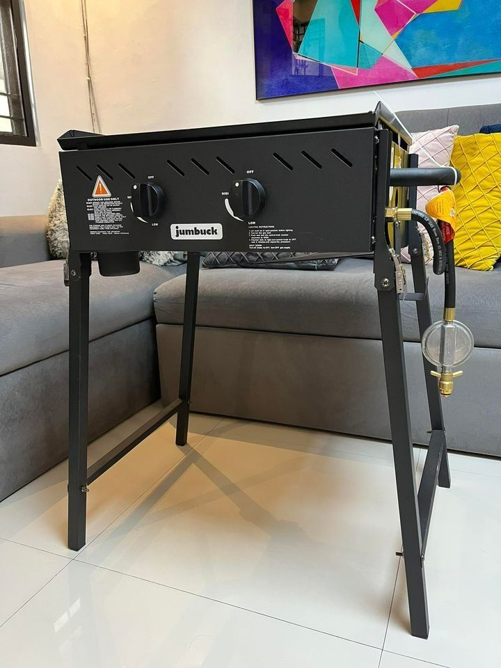 Jumbuck Delta 2 Burner Flat BBQ With Folding Legs, TV & Home Appliances