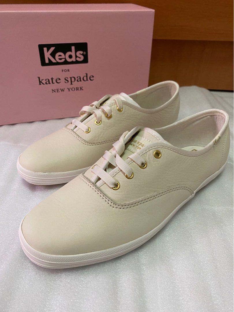 Keds x Kate Spade Cream Leather, Women's Fashion, Footwear, Sneakers on  Carousell
