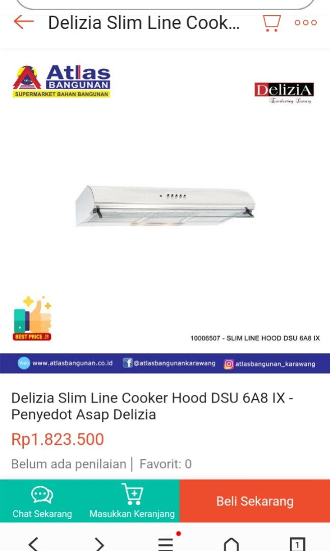Kompor Tanam & Cooker Hood DeLizia, Kitchen & Appliances on Carousell