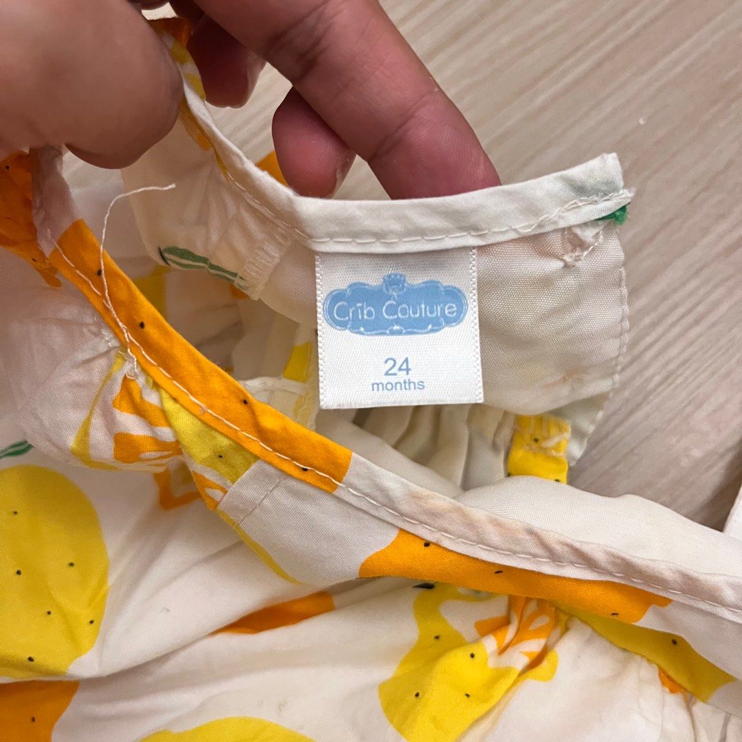 Crib Couture Orange Lemon Dress (Category: Babies & Kids Fashion) located in Mandaluyong City. Submitted by bellavip (Listing ID 1209101499, Image 3). Description: .