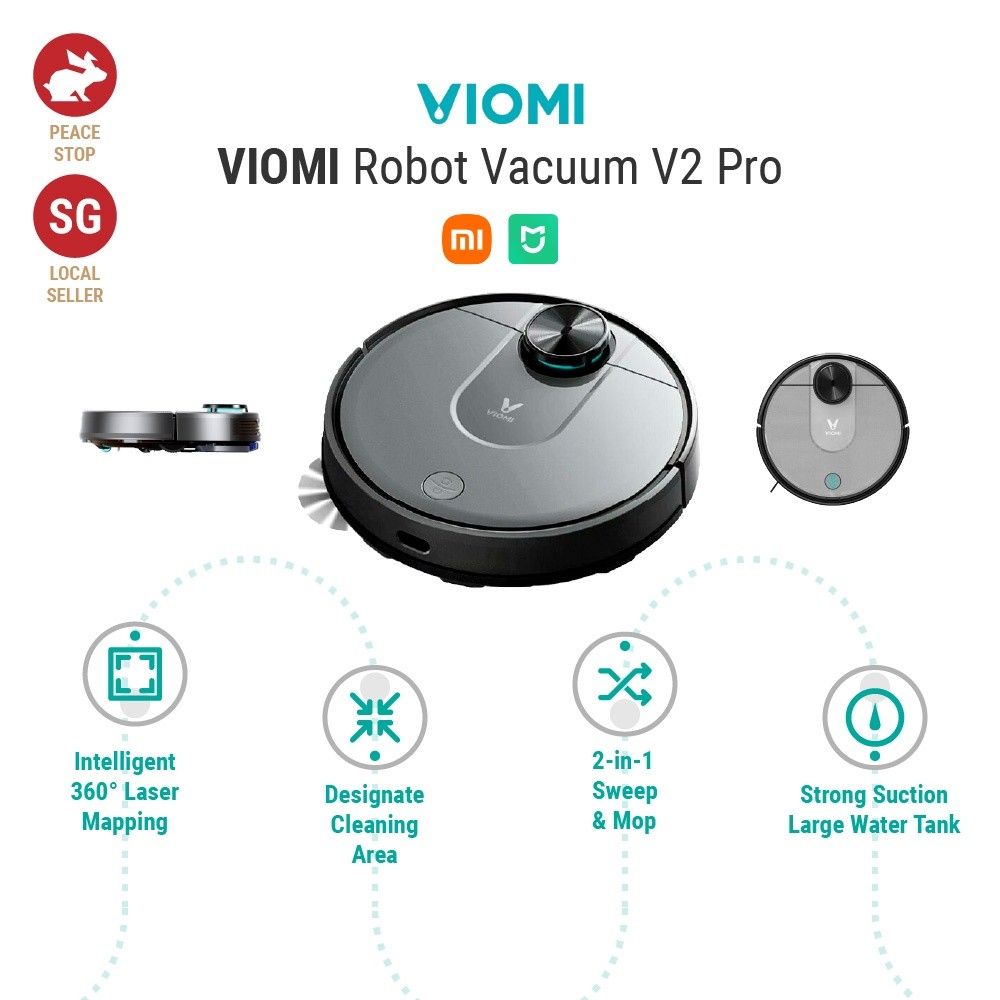 greenhouse appease sharply Local Warranty] Xiaomi Viomi V2 Pro Robot Vacuum | Smart Water Tank, TV &  Home Appliances, Vacuum Cleaner & Housekeeping on Carousell