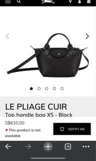 Longchamp Le Pliage Energie Top Handle Black XS New Unused