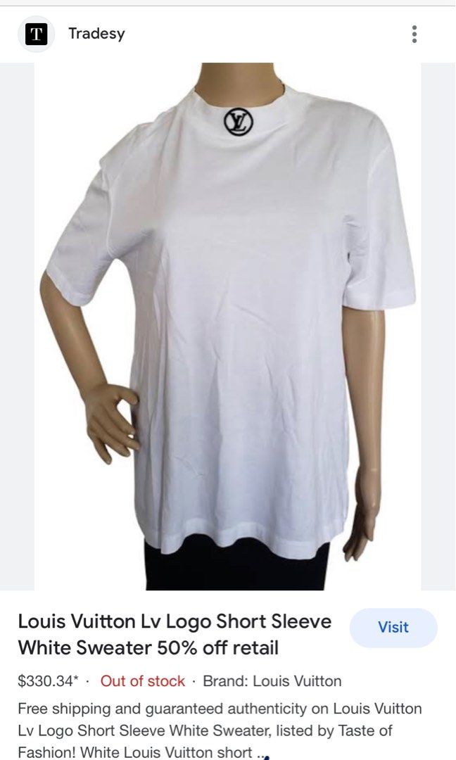 Louis vuitton high neck short sleeve tee with logo new arrivals
