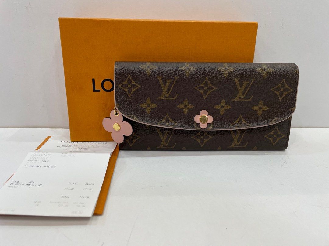Louis Vuitton Monogram Bloom Flower Emilie Wallet Purple