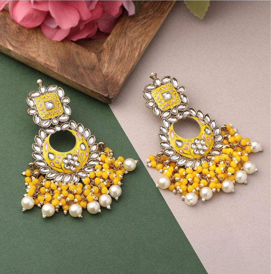 Meenakari work outlet earrings