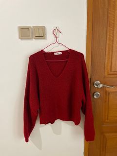 MANGO MNG knit maroon sweater