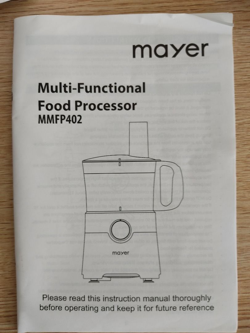 Mayer multifunctional food processor MMFP402, TV & Home Appliances