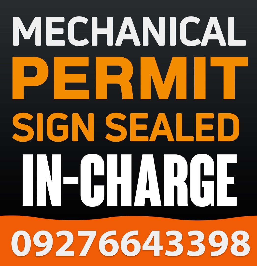 Mechanical Permit Sign Sealed In Charge Supervision, Community on Carousell